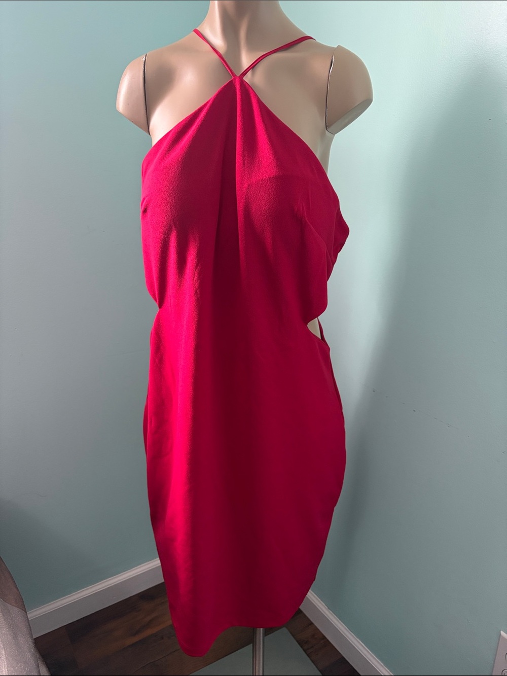 le chateau One-Shoulder Red Cutout Cocktail Dress